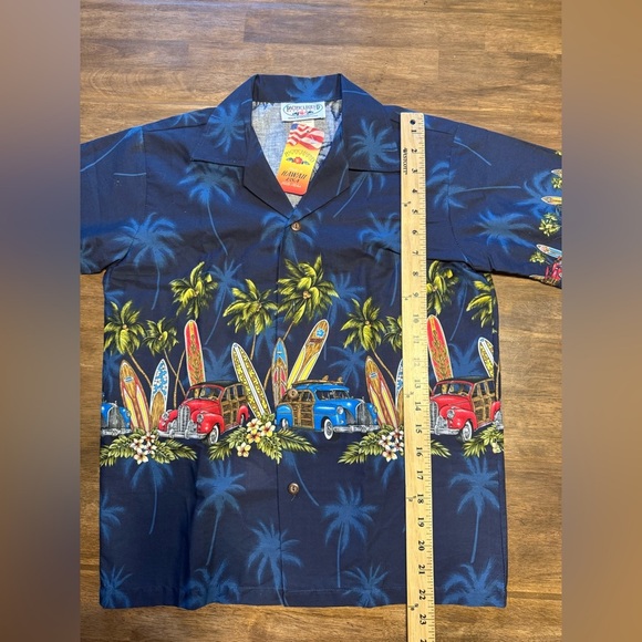 Pacific Legend Hawaiian Shirt Boys SZ L Button Up Short Sleeve Surf Board New - Picture 8 of 8